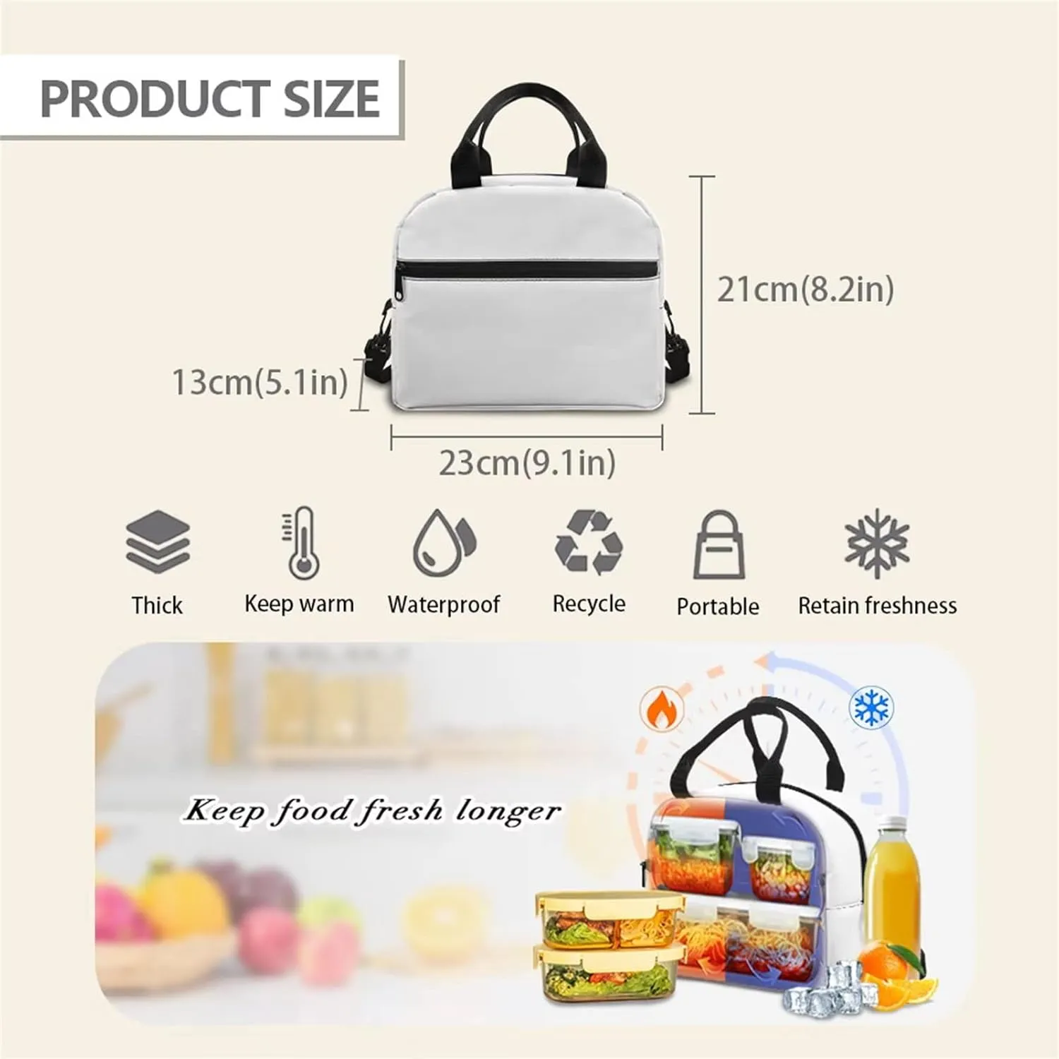 Hummingbird Lunch Bags Insulated Lunch Bag for Women Girls Lunch Tote Bags Portable Cooler Lunch Box Thermal Luncboxes Picnic Organzier for Picnic Beach School Work