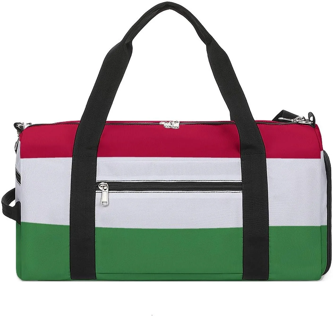 Hungary Flag Travel Gym Bag Waterproof Weekender with Shoe Compartment and Wet Pocket