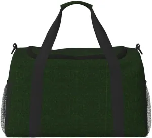 Hunter Green Floral Petals Pattern print Personal Item Bag Large Duffel Bag Travel Bag Weekender Bag Gym Bag Tote Duffel bag
