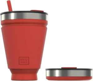 HYDAWAY Collapsible Drink Tumbler | Portable, Insulated, Hot & Cold Drink Cup for Coffee, Tea, Smoothies, Beer, Cocktails, Travel, Commuting, Camping, Events | 16oz Capacity (Ember)