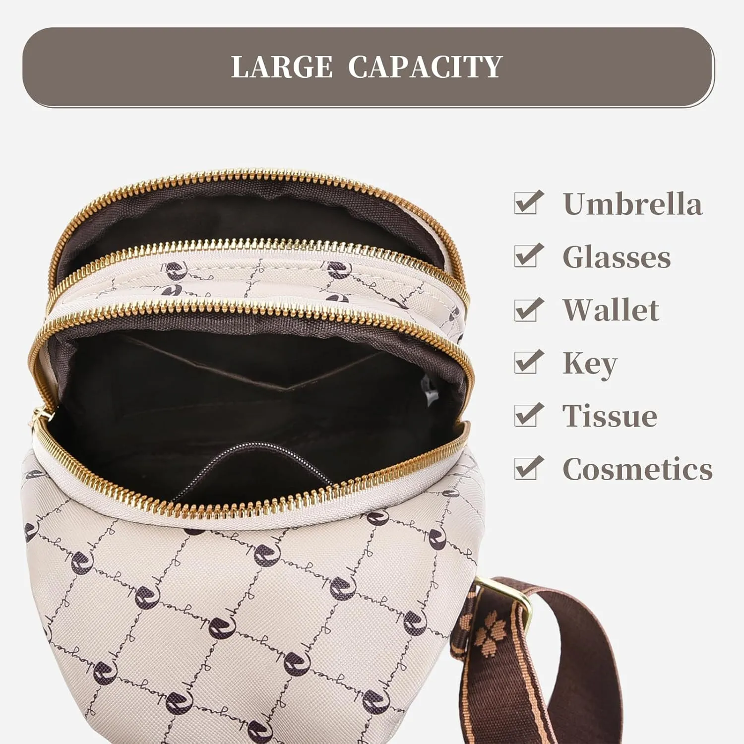 I IHAYNER Small Sling Bag for Women Vegan Leather Fanny Pack Fashion Crossbody Bags Chest Bag for Travel Work Coffee