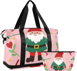 I Love Your Valentine Cartoon Dwarf Travel Bag Weekender/Overnight Duffel with Adjustable Strap for Workout Multifunctional