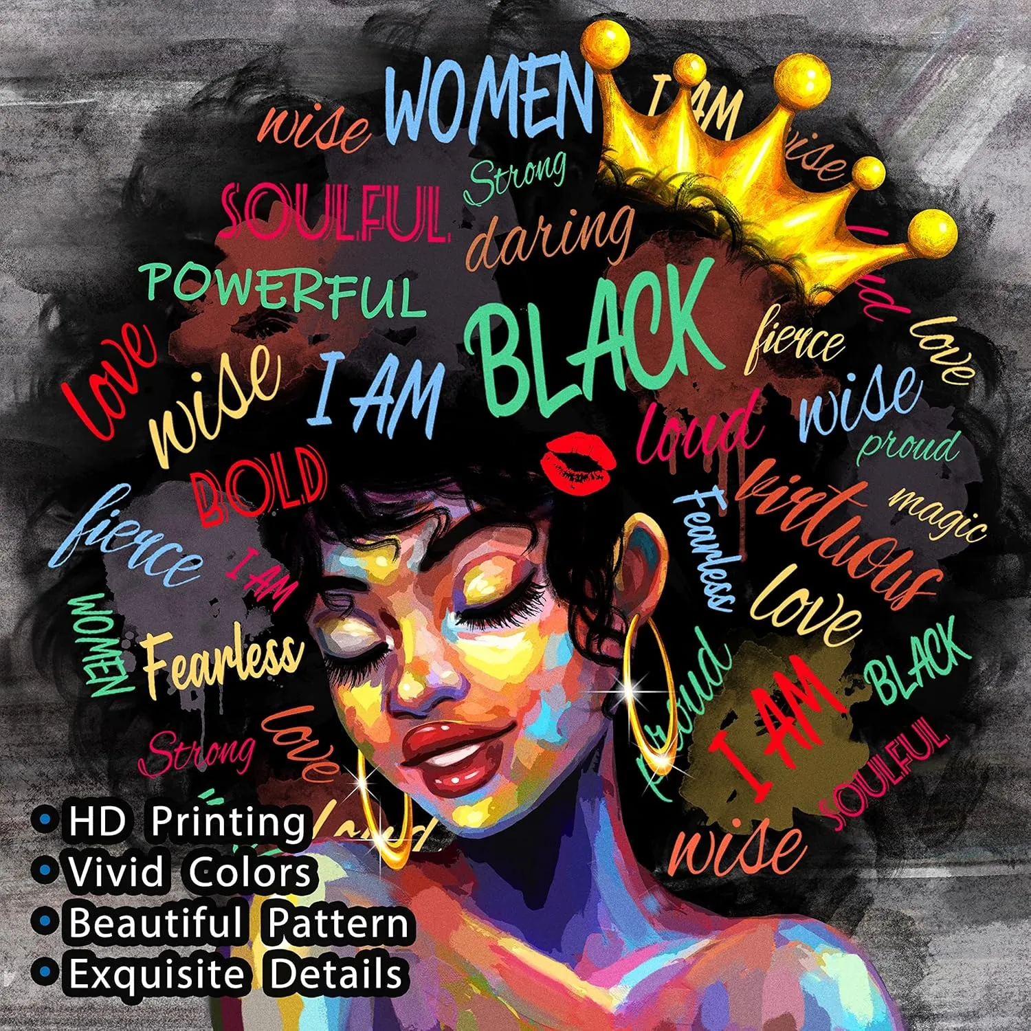 IAGM Women Tote Bags African American Woman Shoulder Bag Afro Black Girl Magic Satchel Handbags For Shopping,Work,Grocery,Gym