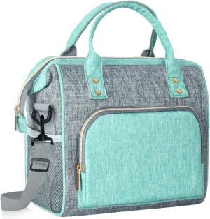 IDEATECH Insulated Lunch Bag Women, Leakproof Large Lunch Box, Reusable Lunch Cooler Bag with Adjustable Strap, Lunch Tote Bag for Work Women, Teal Lunch Tote Bags Gifts for Woman, Mom(Green)