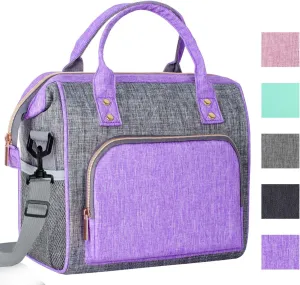 IDEATECH Lunch Bags for Women, Insulated Lunch Bag for men, Large Reusable Tote Bag, Leakproof Cooler Lunch Bags for Work, Cute Reusable Lunch Bags, Womens Lunch Bag for Office Picnic(Purple)