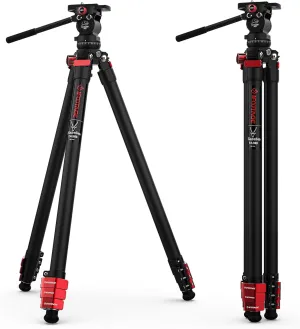 IFOOTAGE Tripod Kit, 62" Aluminum Tripod with Fluid Head, Lightweight Camera Tripod Kit, Portable Travel Tripod Kit, Compatible with Sony Canon Nikon SLR Camera - Gazelle TA3B K3