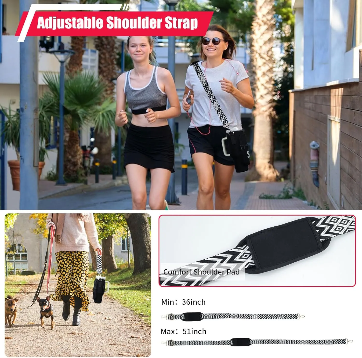 Initial A-Z Water Bottle Carrier Bag with Strap for Stanley 40 oz Tumbler, Personalized Water Bottle Holder Pouch with Pearl Letter Phone Pocket for Stanley Cup Accessories Custom Gift for Women Girls