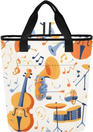 Instrumentalists Insulated Cooler Bag with Ice Pack，Large Capacity Waterproof Thermal Lunch Bag，Reusable Cooler Bags for Picnic, Travel