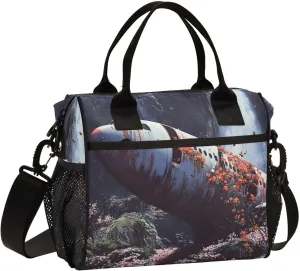 Insulated Lunch Bag Abandoned Airplane for Women Men Leakproof Thermal Lunch Box Cooler Bag for Office, Outdoor, Travel Medium