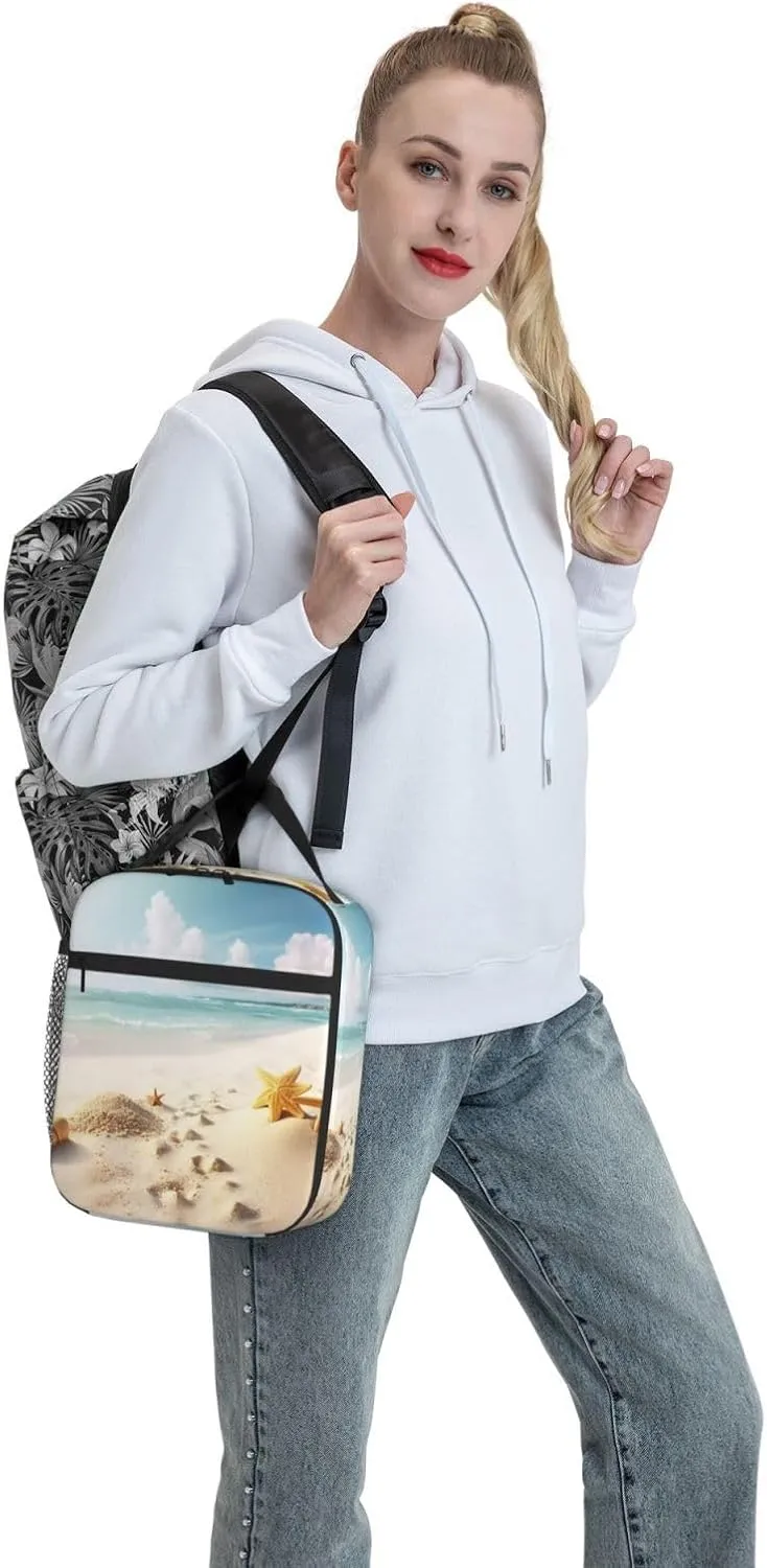 Insulated Lunch Bag Beach Theme Lunch Box Lunch Bag for Women Lunch Tote Bags Reusable Lunchbox