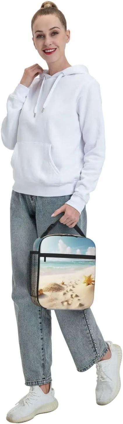 Insulated Lunch Bag Beach Theme Lunch Box Lunch Bag for Women Lunch Tote Bags Reusable Lunchbox