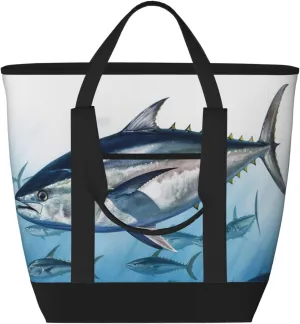 Insulated Lunch Bag Bluefin Tuna Thunnus Lunch Box for women Men Reusable Leakproof Lunch Cooler Bag for Picnic Work