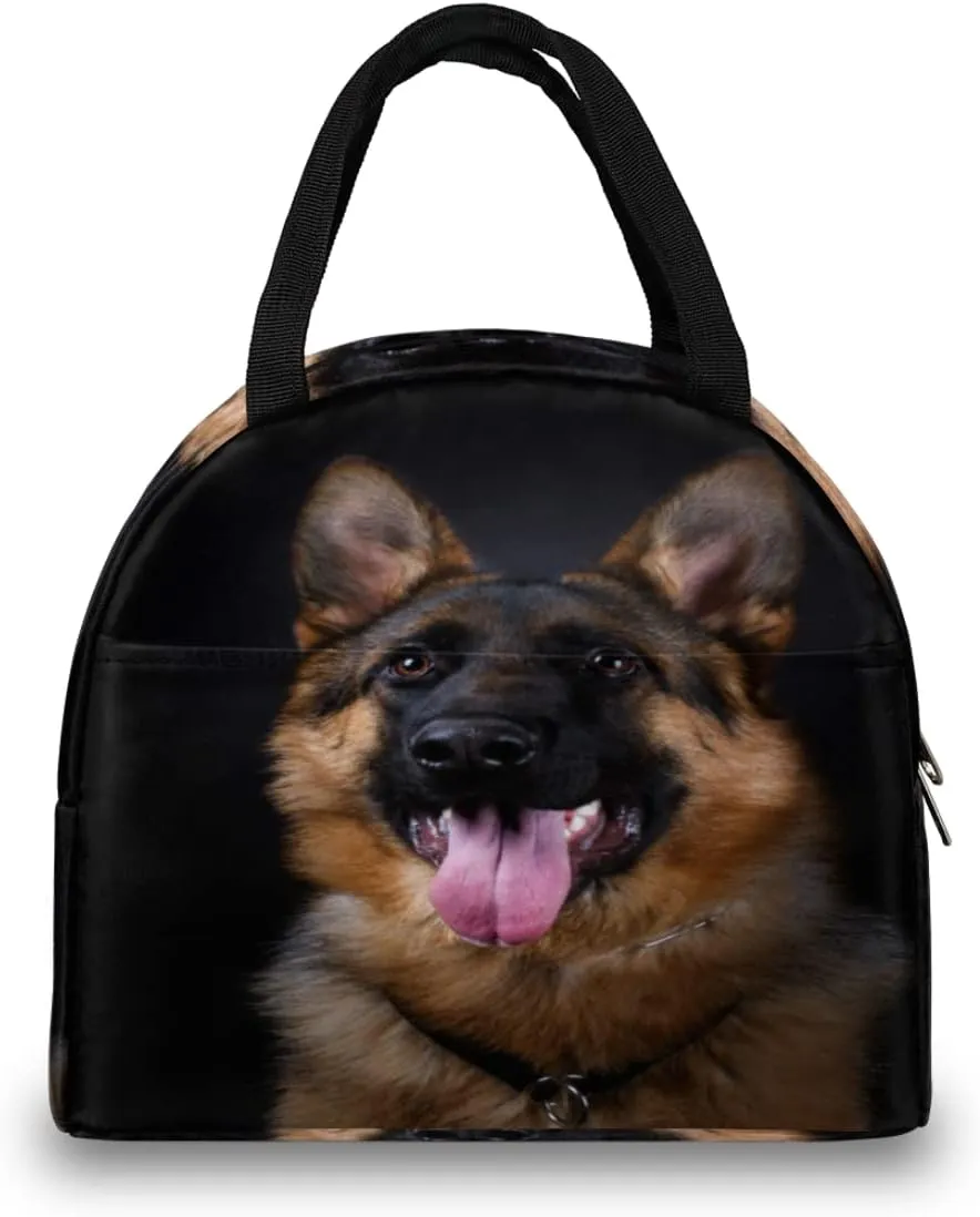 Insulated Lunch Bag for Women Men Dog German Shepherd Waterproof Thermal Tote Bag Reusable Lunch Box Container Lunch Holder Leakproof Lunch Cooler Bag Picnic Travel Work