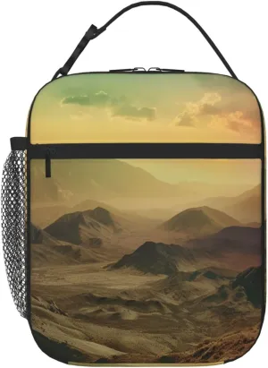 Insulated Lunch Bag for Women Men Sunset in Valley Print Lunch Box Reusable Lunch Tote Bags Leakproof Cooler Bag Portable Lunch Container for Travel Picnic Office