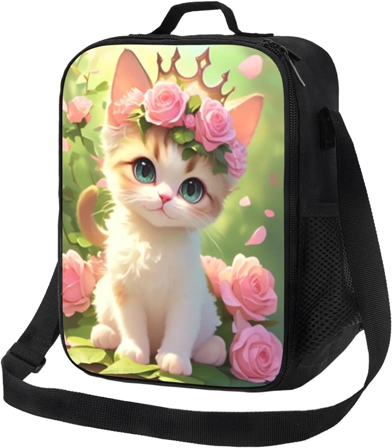 Insulated Lunch Bag, Reusable Portable Lunch Box With Shoulder Strap, Cat Lunch Bag, Funny Cute Bento Lunchbox Cooler Thermal Meal Tote Kit