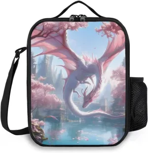 Insulated Lunch Bag, Reusable Portable Lunch Box With Shoulder Strap, Dragon Lunch Bag, Funny Cute Bento Lunchbox Cooler Thermal Meal Tote Kit