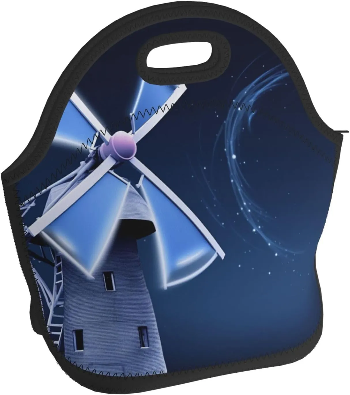 Insulated Lunch Bag Windmill Blue Lunch Box Lunch Bag for Women Lunch Tote Bags Reusable Lunchbox