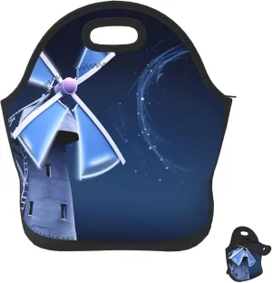 Insulated Lunch Bag Windmill Blue Lunch Box Lunch Bag for Women Lunch Tote Bags Reusable Lunchbox