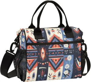 Insulated Lunch Bag Women - Patterned Blossom Rows Dandelion Lunch Box for Men, Leak Resistant, Adjustable Shoulder Strap, Durability Nylon, for Work, Travel, Outdoor Activities