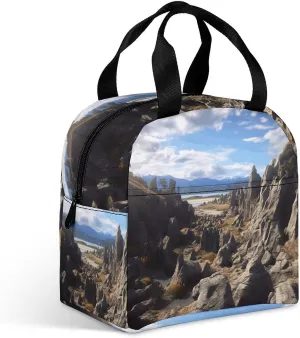 Insulated Lunch Bag,Rocks Scenic Print Lunch Tote Bag,leakproof Thermal Cooler Sack Food Handbags