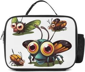 Insulated Lunch Bags for Women Cartoon Insect Reusable Lunch Boxes Waterproof Shoulder Bag Lunch Cooler Bag for Work