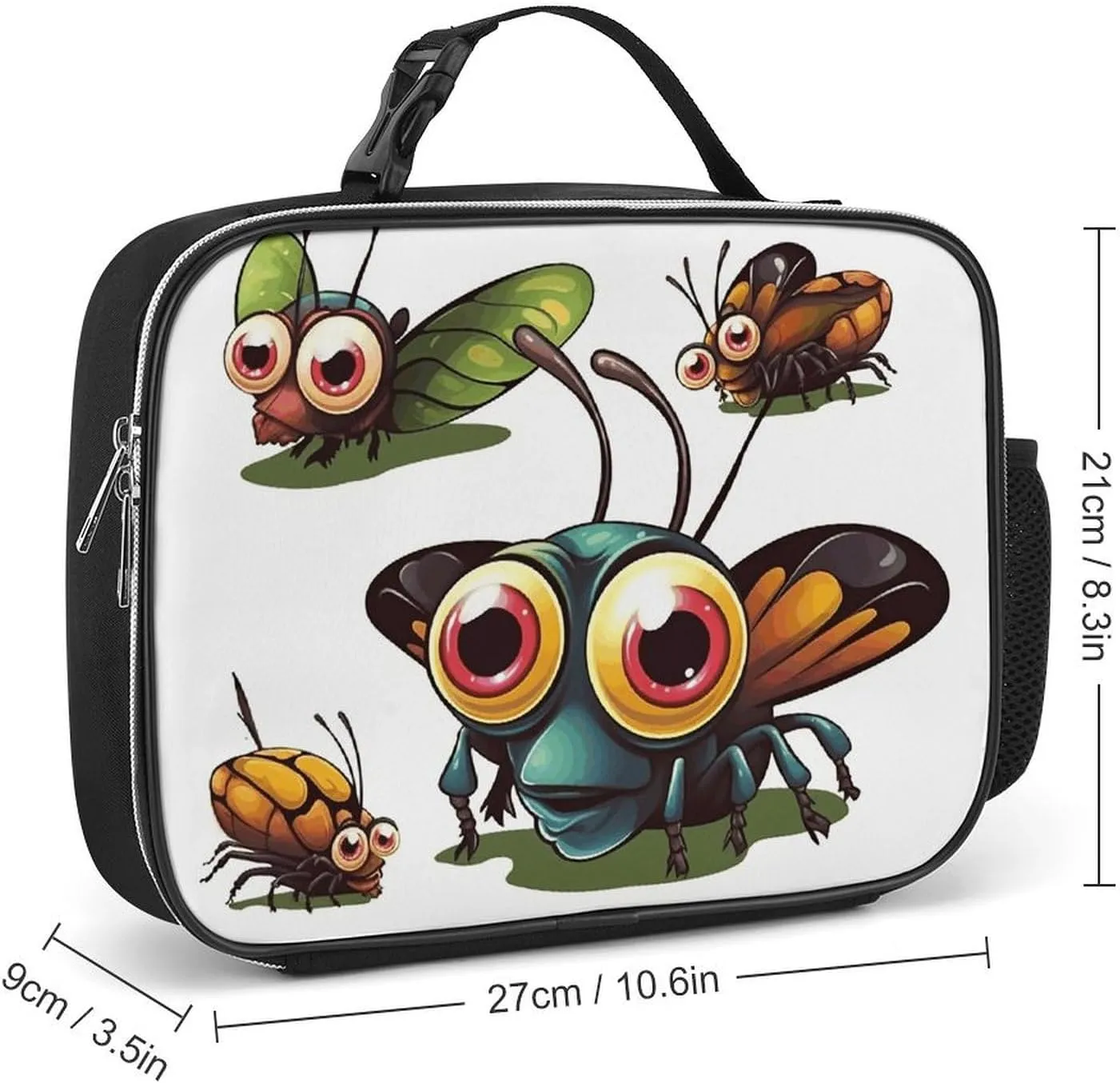 Insulated Lunch Bags for Women Cartoon Insect Reusable Lunch Boxes Waterproof Shoulder Bag Lunch Cooler Bag for Work