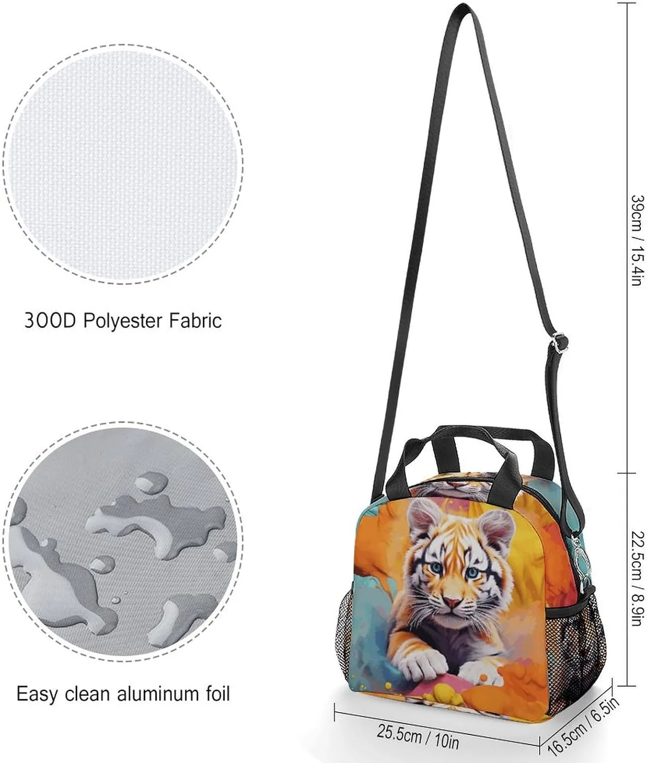 Insulated Lunch Bags for Women Color Animation Reusable Lunch Boxes Waterproof Tote Bag Lunch Cooler Bag for Work