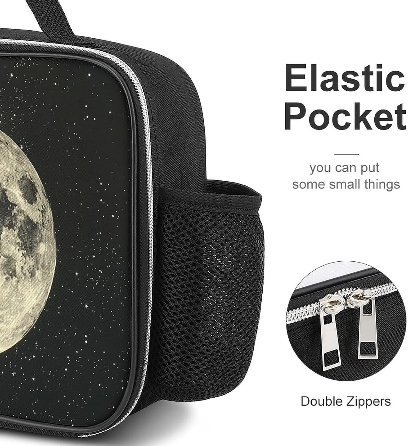 Insulated Lunch Bags for Women Illuminated by Stars Reusable Lunch Boxes Waterproof Shoulder Bag Lunch Cooler Bag for Work