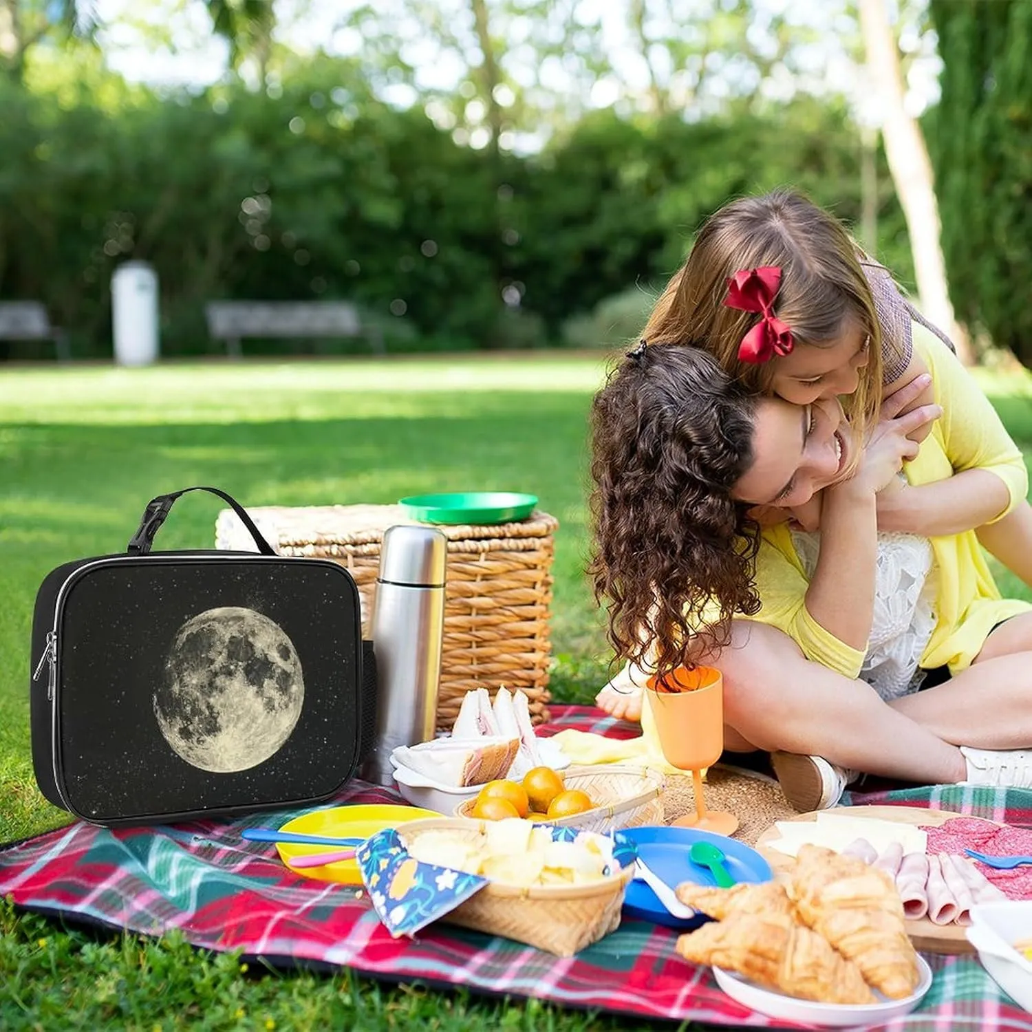 Insulated Lunch Bags for Women Illuminated by Stars Reusable Lunch Boxes Waterproof Shoulder Bag Lunch Cooler Bag for Work