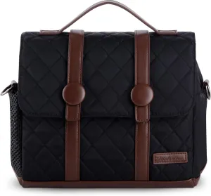 Insulated Lunch Bags for Women, Men, Adults| Lunch Box For Work, College, Office,Picnic| Modern |Trendy |Stylish|Premium (Alpha-Black/Brown-Nylon/Vegan leather- Crossbody/Shoulder carry)
