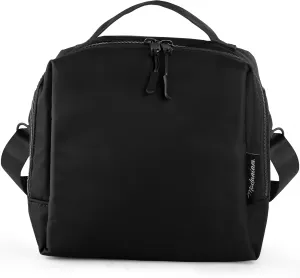 insulated Lunch Bags for Women, Men, Adults| Lunch Box For Work, College, Office,Picnic| Modern |Trendy |Stylish|Premium (Trendzy-Solid -Small -Black - Nylon - Cross body or Hand Held)