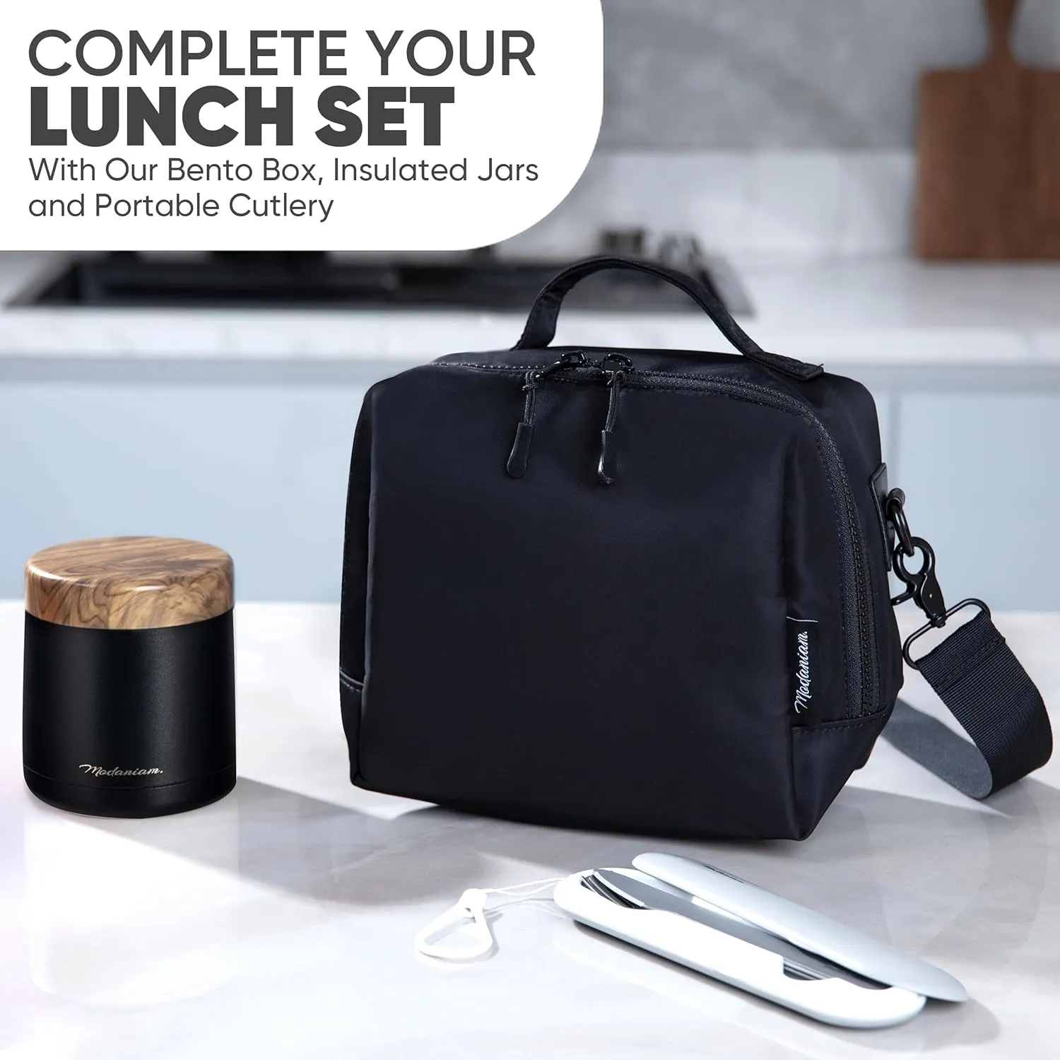 insulated Lunch Bags for Women, Men, Adults| Lunch Box For Work, College, Office,Picnic| Modern |Trendy |Stylish|Premium (Trendzy-Solid -Small -Black - Nylon - Cross body or Hand Held)