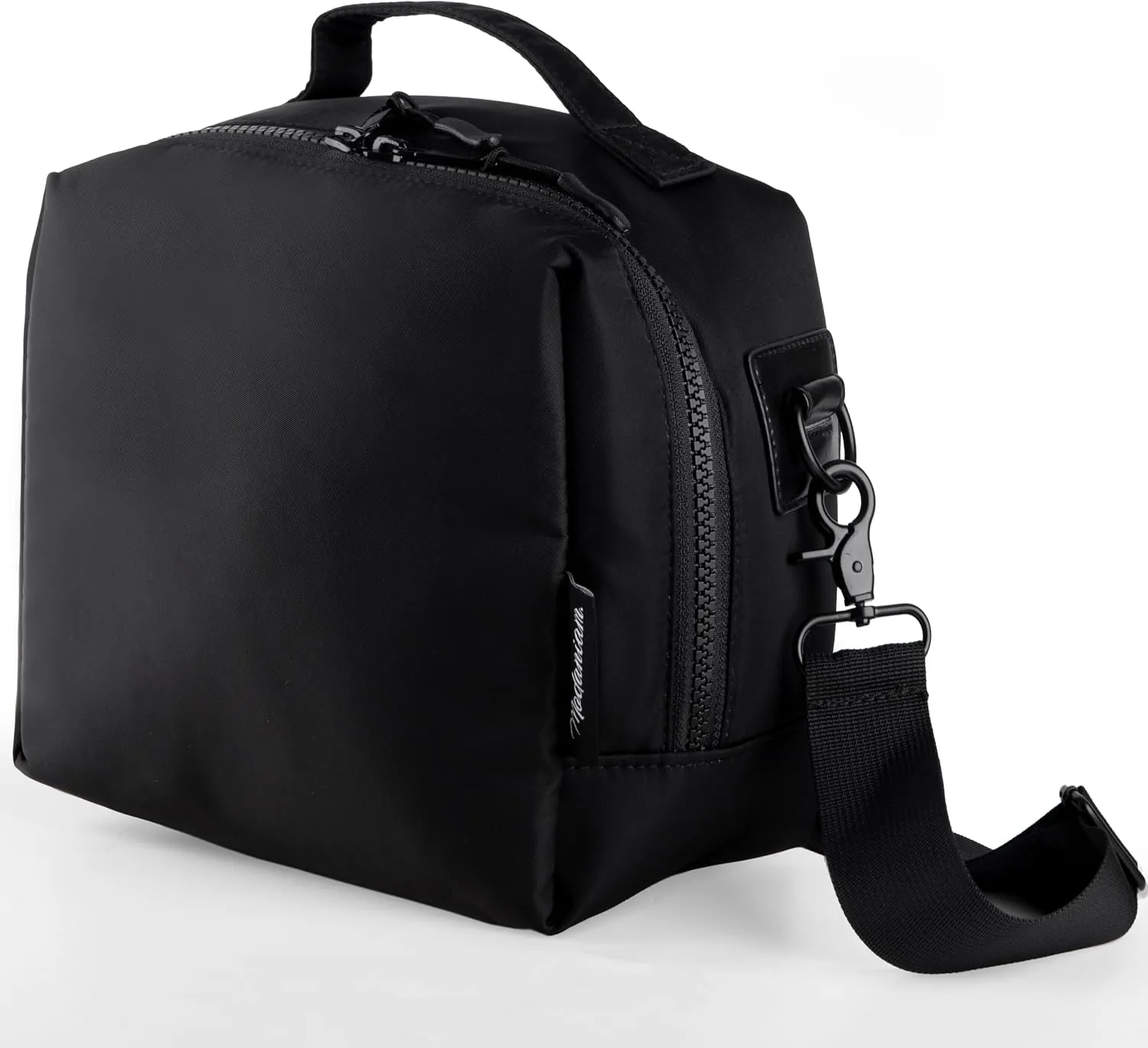 insulated Lunch Bags for Women, Men, Adults| Lunch Box For Work, College, Office,Picnic| Modern |Trendy |Stylish|Premium (Trendzy-Solid -Small -Black - Nylon - Cross body or Hand Held)