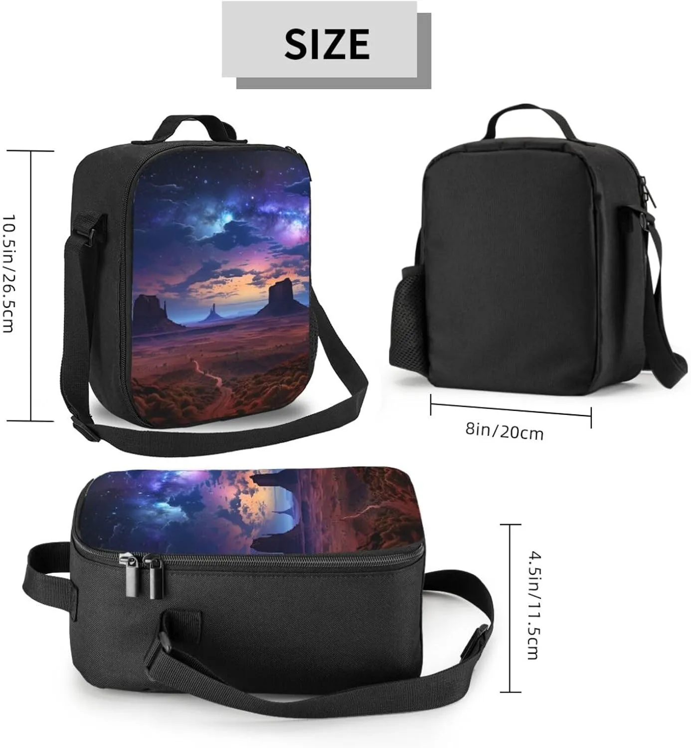 Insulated Lunch Bags for Women Nebula in Desert Monument Reusable Lunch Boxes Waterproof Shoulder Bag Lunch Cooler Bag for Work