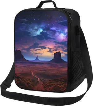 Insulated Lunch Bags for Women Nebula in Desert Monument Reusable Lunch Boxes Waterproof Shoulder Bag Lunch Cooler Bag for Work