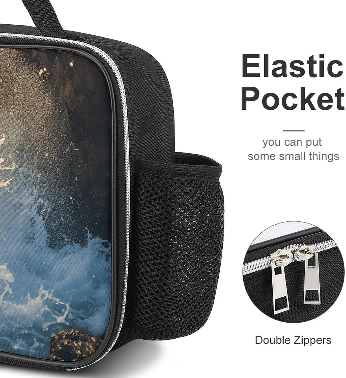 Insulated Lunch Bags for Women Rocky Coastline Reusable Lunch Boxes Waterproof Shoulder Bag Lunch Cooler Bag for Work