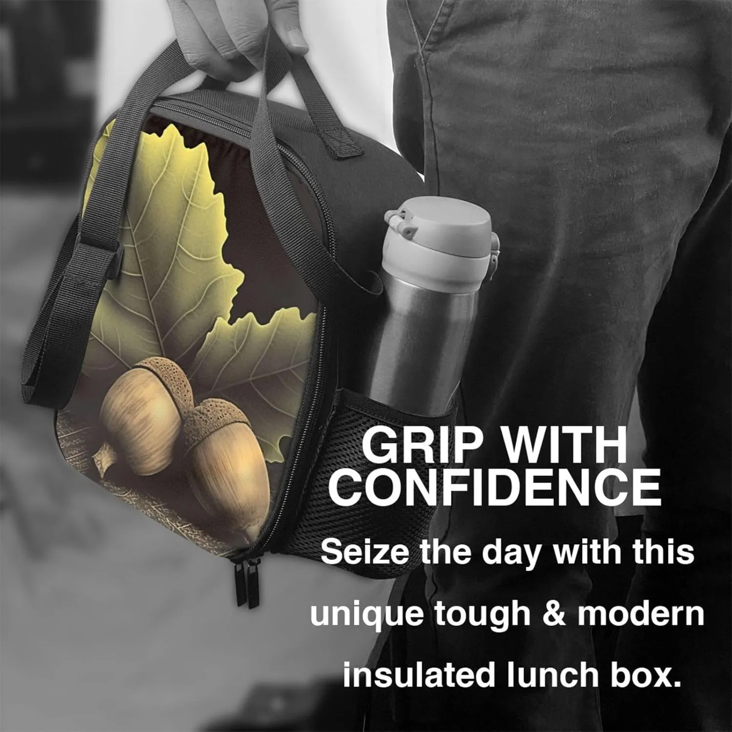 Insulated Lunch Bags for Women Two acorns Reusable Lunch Boxes Waterproof Shoulder Bag Lunch Cooler Bag for Work