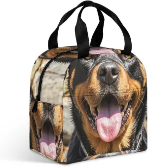 Insulated Lunch Bags Rottweiler Dogs Tongue Head Lunch Bag for Women Men Insulated Lunch Box for Work Picnic Travel
