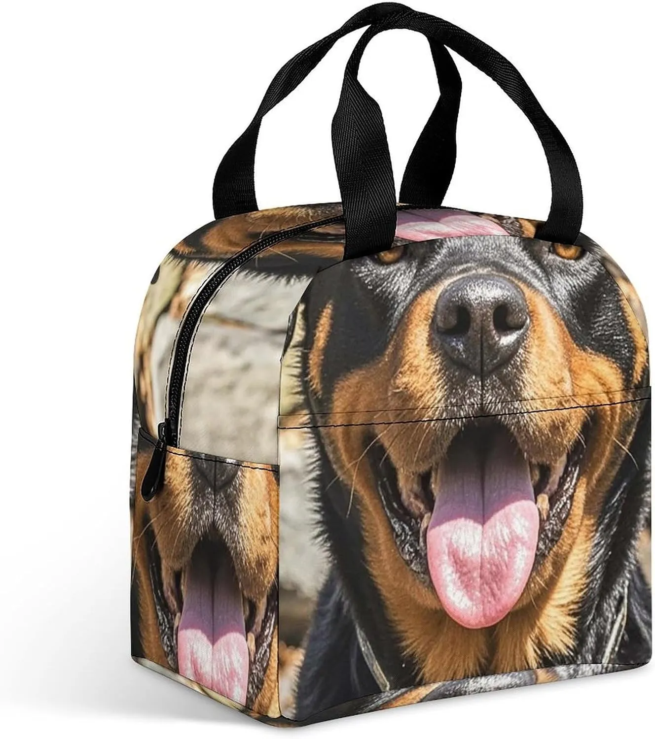 Insulated Lunch Bags Rottweiler Dogs Tongue Head Lunch Bag for Women Men Insulated Lunch Box for Work Picnic Travel