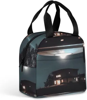 Insulated Lunch Bags Spacecraft at Night Lunch Bag for Women Men Insulated Lunch Box for Work Picnic Travel