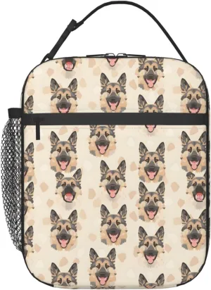 Insulated Lunch Box for Kids Boys Girls, Reusable Lunch Bag for School, Office, Picnic, Work, Travel, German Shepherd Dog Theme Lunch Box