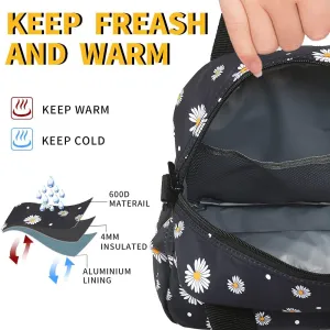 Insulated Lunch Box For Women Office Work Designer Small Lunch Cooler For Girls Fit Fresh Thermal Hot Lunch Bag For School Teen Three Pocket Soft Cute Kit