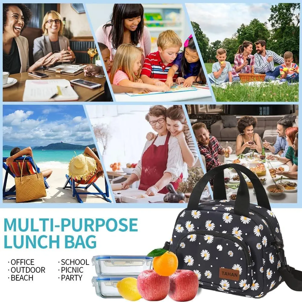 Insulated Lunch Box For Women Office Work Designer Small Lunch Cooler For Girls Fit Fresh Thermal Hot Lunch Bag For School Teen Three Pocket Soft Cute Kit