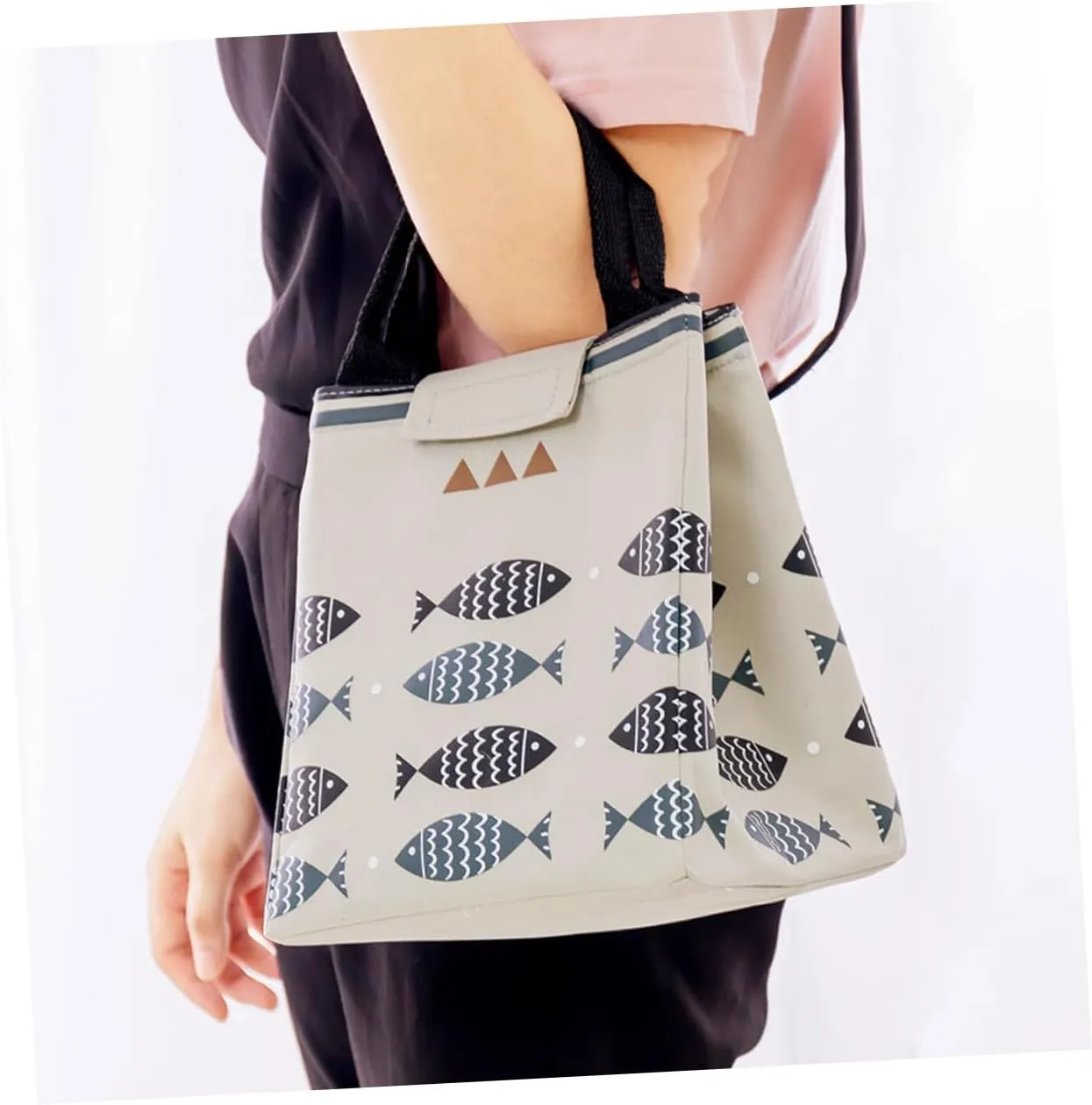 Insulated Lunch Tote Bag Thermal Lunch Bag for Outdoor Waterproof Tote Heat Preservation for School Work Travel (gray)
