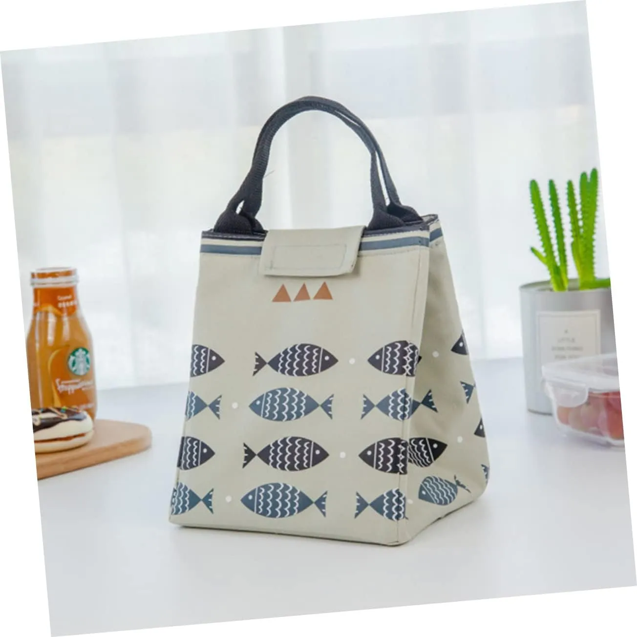 Insulated Lunch Tote Bag Thermal Lunch Bag for Outdoor Waterproof Tote Heat Preservation for School Work Travel (gray)
