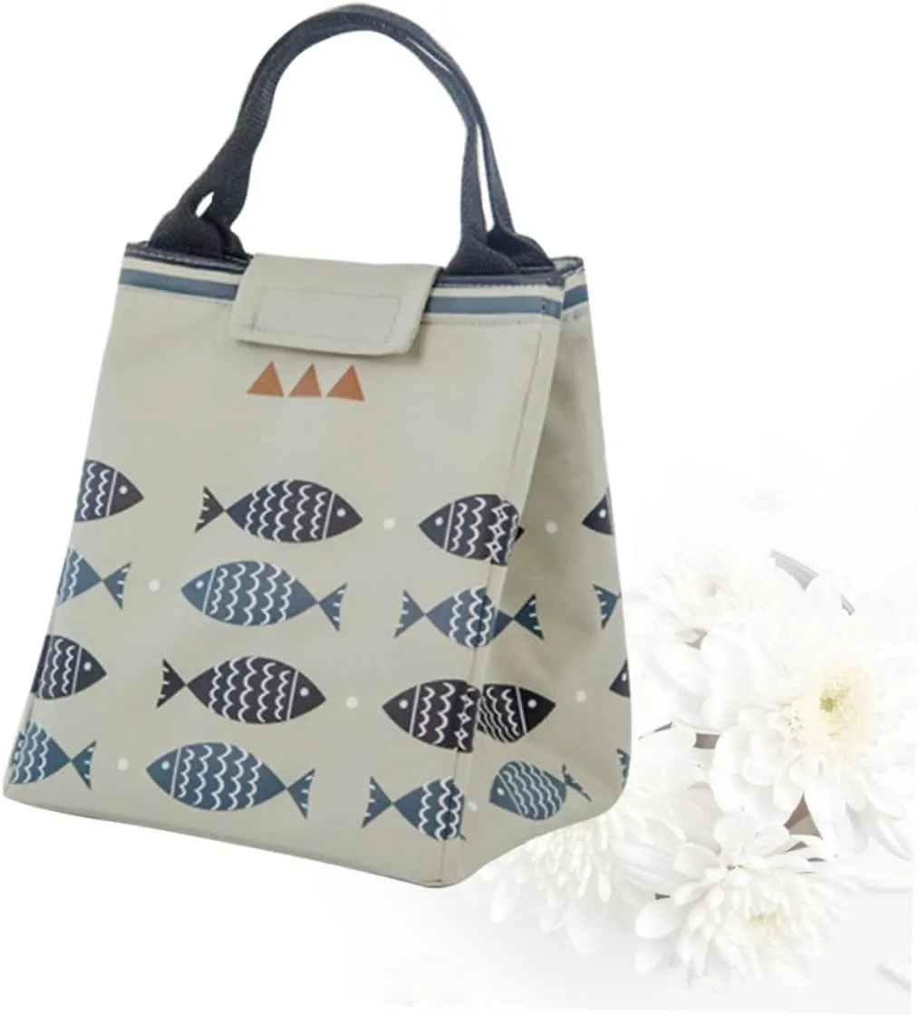 Insulated Lunch Tote Bag Thermal Lunch Bag for Outdoor Waterproof Tote Heat Preservation for School Work Travel (gray)