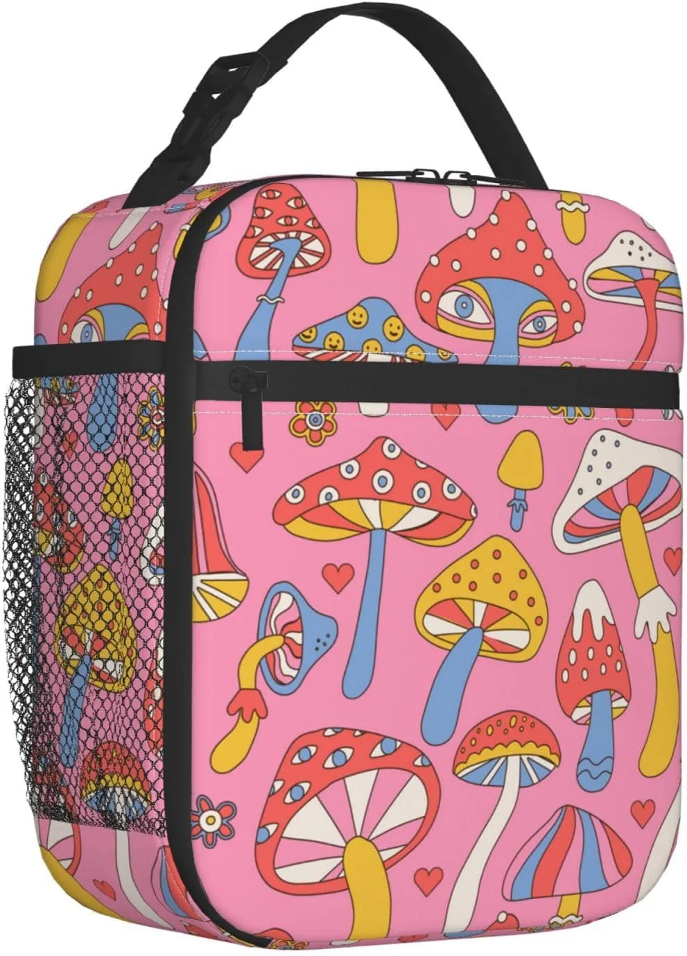 Insulated Mushroom Lunch Box for Women, Kids - Work, Picnic, School, Travel, Hiking, Beach or Fishing - Polyester Magic Lunch Bag