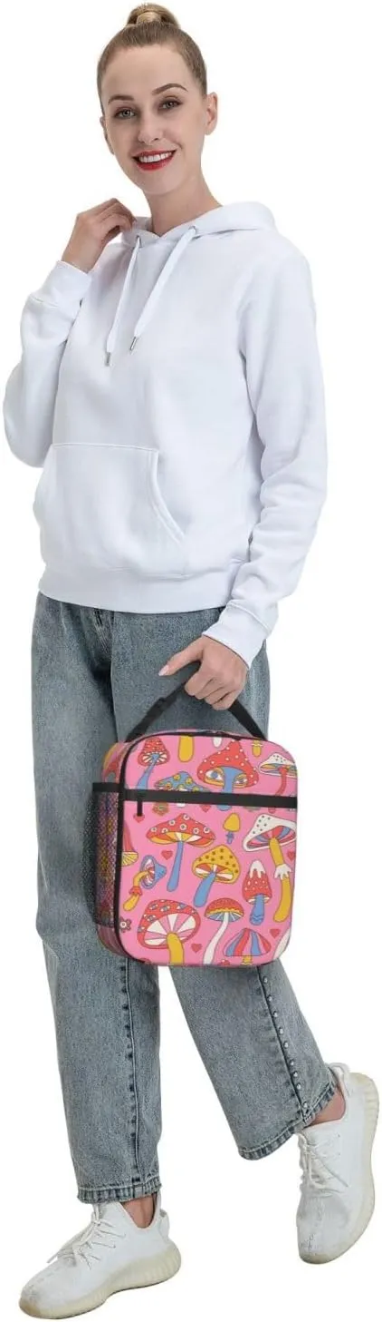 Insulated Mushroom Lunch Box for Women, Kids - Work, Picnic, School, Travel, Hiking, Beach or Fishing - Polyester Magic Lunch Bag