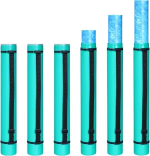 Ireer 6 Pcs Expandable Poster Tube with Strap for Documents Artwork Container Poster Transport Map Holder Tube Blueprint Storage Carrying Case for Architect Teacher Student 24.5'' to 40''(Green)