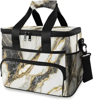 Italian-marble-slab Large Insulated Lunch Bag for Women & Men Reusable Lunch Box Portable Leakproof Cooler Lunch Tote Bag for Adult Travel Work Picnic, 15L